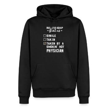 Freundin Arzt Beziehungsstatus Geschenk lustig - Männer Premium Bio Hoodie - Schwarz - Vorne - Nico (187cm)