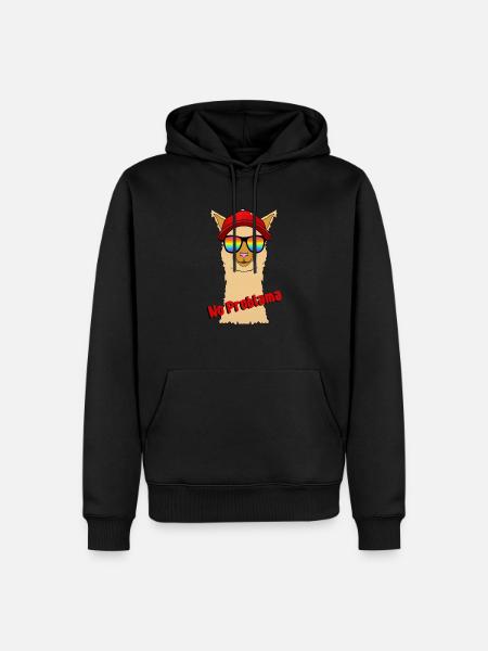 No Problama Lama - Männer Premium Bio Hoodie - Schwarz