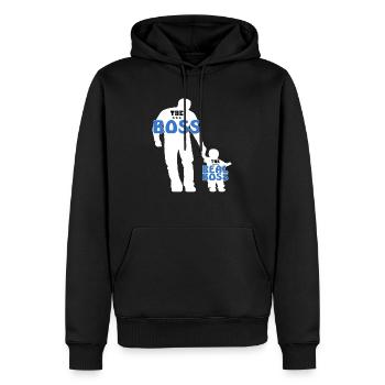 Papa Shirt - The Boss - Men’s Premium Organic Hoodie - black - Front - Nico (187cm)