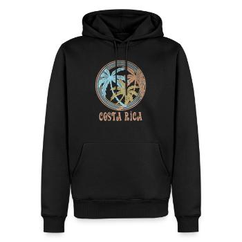 Costa Rica - Sweat à capuche Premium bio Homme - noir - Devant - Nico (187cm)