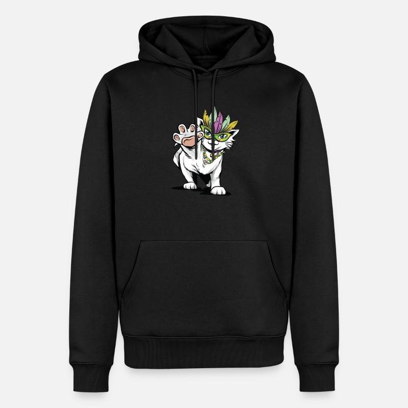Chat chaton carnaval Mardi Gras - Sweat à capuche Premium bio Homme - noir