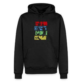 Volleyball Sport Team Play Mannschaft Geschenk - Männer Premium Bio Hoodie - Schwarz - Vorne - Nico (187cm)