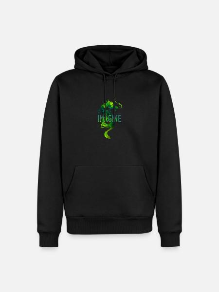Imagine Fantasy Dragon Tattoo Style Design - Männer Premium Bio Hoodie - Schwarz