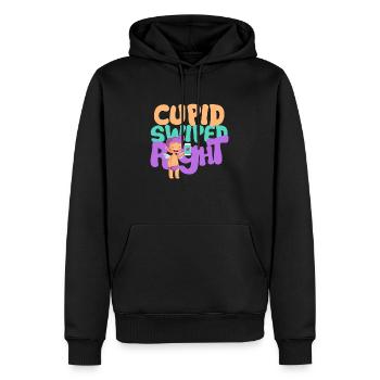 Valentine Love Love Hugging Couple Embrasser Coeur - Sweat à capuche Premium bio Homme - noir - Devant - Nico (187cm)