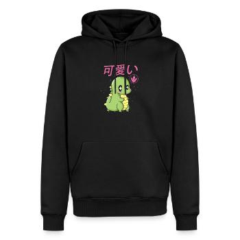 Kawaii Dino T-Rex cadeau mignon et mignon - Sweat à capuche Premium bio Homme - noir - Devant - Nico (187cm)