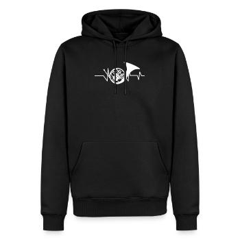 Cor français - Cor français - Hornist - Battement de coeur - Sweat à capuche Premium bio Homme - noir - Devant - Nico (187cm)