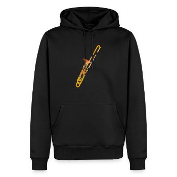 Trombone Jazz Gift Instrument Musical Vintage - Sweat à capuche Premium bio Homme - noir - Devant - Nico (187cm)