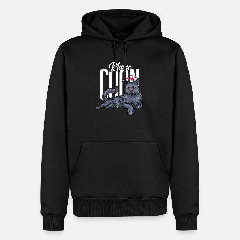 Maine Coon chat - Sweat à capuche Premium bio Homme - noir