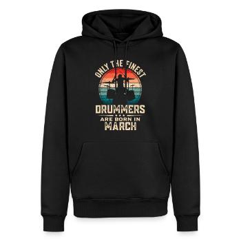 Schlagzeuger Geboren im März Geburtstag Schlagzeuger - Männer Premium Bio Hoodie - Schwarz - Vorne - Nico (187cm)