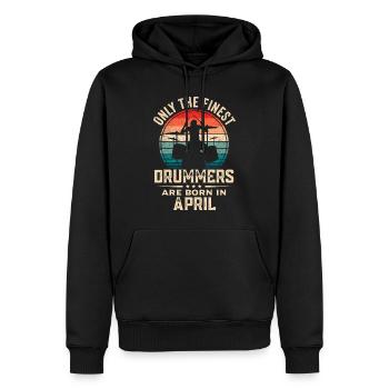 Schlagzeuger Geboren im April Geburtstag Schlagzeuger - Männer Premium Bio Hoodie - Schwarz - Vorne - Nico (187cm)
