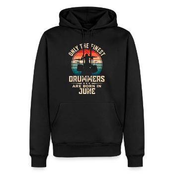 Schlagzeuger Geboren im Juni Geburtstag Schlagzeuger - Männer Premium Bio Hoodie - Schwarz - Vorne - Nico (187cm)