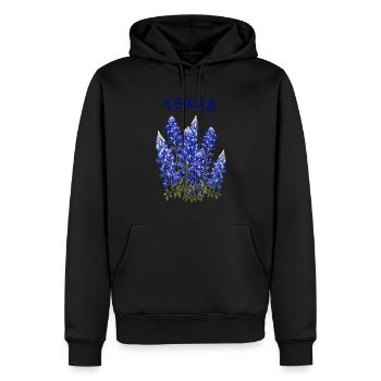 TEXAS BLUE BONNETS - Men’s Premium Organic Hoodie - black - Front - Nico (187cm)