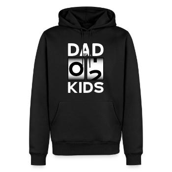 DAD OF 2 KIDS PAPA ZWEI KINDER VATERTAG - Männer Premium Bio Hoodie - Schwarz - Vorne - Nico (187cm)