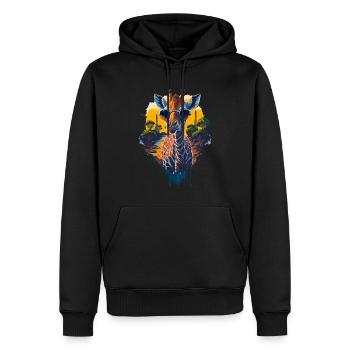 Girafe cool - Sweat à capuche Premium bio Homme - noir - Devant - Nico (187cm)