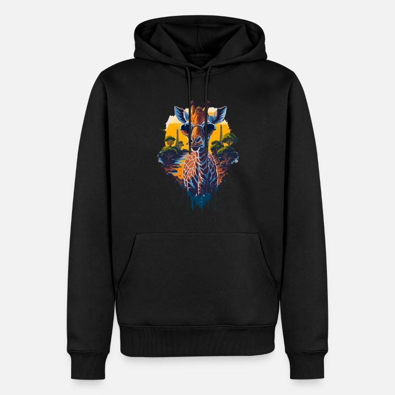Coole Giraffe - Männer Premium Bio Hoodie - Schwarz