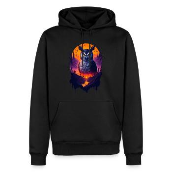 Beautiful owl - Men’s Premium Organic Hoodie - black - Front - Nico (187cm)