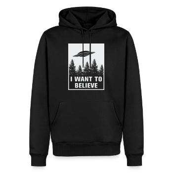 Ich will glauben - Männer Premium Bio Hoodie - Schwarz - Vorne - Nico (187cm)