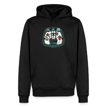 Instruments de vol - Sweat à capuche Premium bio Homme - noir - Devant - Nico (187cm)