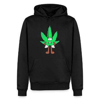 Der Bloom - Weed Cannabis Stoned Hanf Marihuana - Männer Premium Bio Hoodie - Schwarz - Vorne - Nico (187cm)