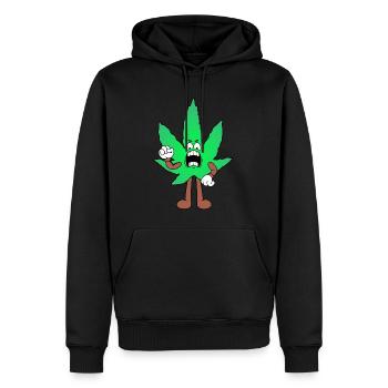 Der Bloom - Weed Cannabis Stoned Hanf Marihuana - Männer Premium Bio Hoodie - Schwarz - Vorne - Nico (187cm)