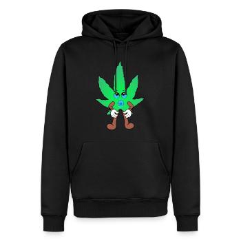 Der Bloom - Baby Bloom Weed Cannabis Marihuana - Männer Premium Bio Hoodie - Schwarz - Vorne - Nico (187cm)