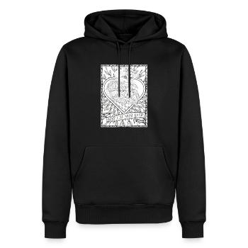 Meilleure maman de chat jamais vintage Cat Mummy avec chatons - Sweat à capuche Premium bio Homme - noir - Devant - Nico (187cm)