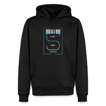GOOD VIBES - Men’s Premium Organic Hoodie - black - Front - Nico (187cm)