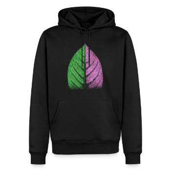 Blatt Grün/ Violett - Farben Natur Design - Männer Premium Bio Hoodie - Schwarz - Vorne - Nico (187cm)