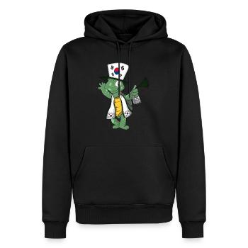 Tortue fan sud-coréenne - Sweat à capuche Premium bio Homme - noir - Devant - Nico (187cm)
