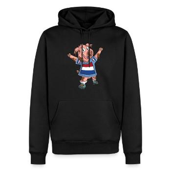 Fan Pig Netherlands - Men’s Premium Organic Hoodie - black - Front - Nico (187cm)