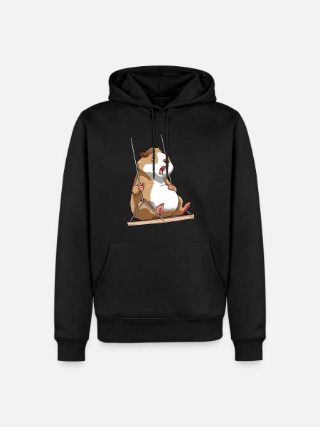 Meerschweinchen Schaukelt - Männer Premium Bio Hoodie - Schwarz