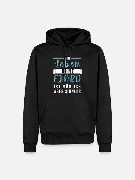 Leben ohne Fjord möglich - Männer Premium Bio Hoodie - Schwarz