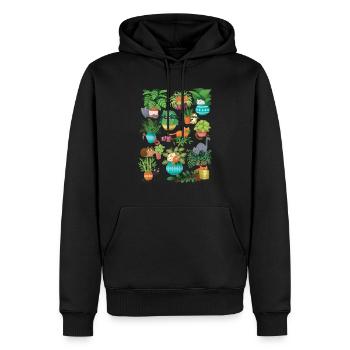 Chat et jardinières T Shirt - Sweat à capuche Premium bio Homme - noir - Devant - Nico (187cm)