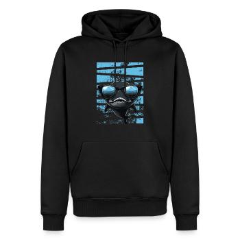 Cool Shark - Männer Premium Bio Hoodie - Schwarz - Vorne - Nico (187cm)