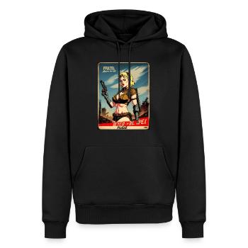 Retro poster movie nuclear war with blond girl - Men’s Premium Organic Hoodie - black - Front - Nico (187cm)
