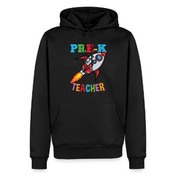Space Pre K Teacher Preschool Back To School - Männer Premium Bio Hoodie - Schwarz - Vorne - Nico (187cm)