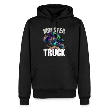 monster truck - Sweat à capuche Premium bio Homme - noir - Devant - Nico (187cm)