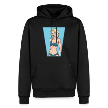 Fitness Girl - Men’s Premium Organic Hoodie - black - Front - Nico (187cm)