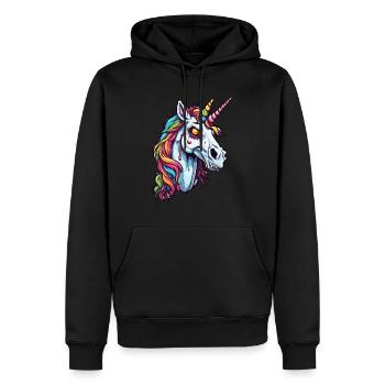 Unicorn / mythical creatures / fairy tales / magic / glitter - Men’s Premium Organic Hoodie - black - Front - Nico (187cm)
