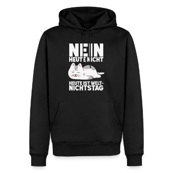 Nein, heute nicht! - Männer Premium Bio Hoodie - Schwarz - Vorne - Nico (187cm)