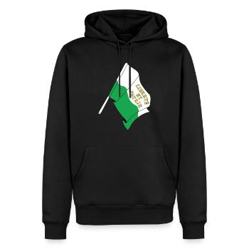 Drapeau Vaud Suisse - Sweat à capuche Premium bio Homme - noir - Devant - Nico (187cm)