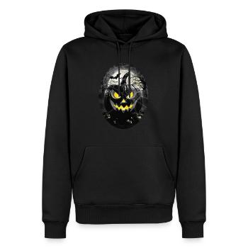 Halloween Kürbis Kopf - Männer Premium Bio Hoodie - Schwarz - Vorne - Nico (187cm)