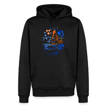Abstract - Men’s Premium Organic Hoodie - black - Front - Nico (187cm)