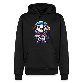 Copain de l’espace - Sweat à capuche Premium bio Homme - noir - Devant - Nico (187cm)