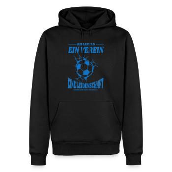 Gelsenkirchen Fußball Spruch Geschenk - Männer Premium Bio Hoodie - Schwarz - Vorne - Nico (187cm)