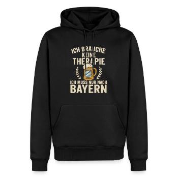 Ich brauche keine Therapie - Männer Premium Bio Hoodie - Schwarz - Vorne - Nico (187cm)