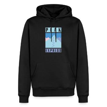 Peak-Express - Männer Premium Bio Hoodie - Schwarz - Vorne - Nico (187cm)