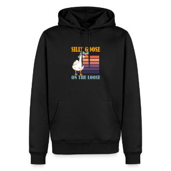 Dumme Gans auf freiem Fuß Urkomischer Spruch - Männer Premium Bio Hoodie - Schwarz - Vorne - Nico (187cm)