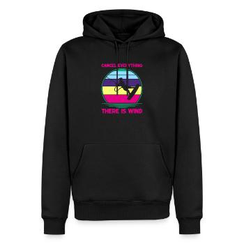 Kitesurf Kiteboard Rétro Vintage Kitesurfer K - Sweat à capuche Premium bio Homme - noir - Devant - Nico (187cm)