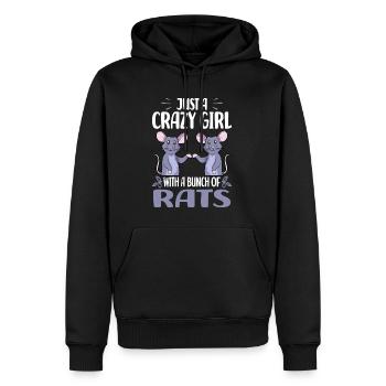 Ratten Sprüche | Hausratte Nagetiere Geschenkideen - Männer Premium Bio Hoodie - Schwarz - Vorne - Nico (187cm)